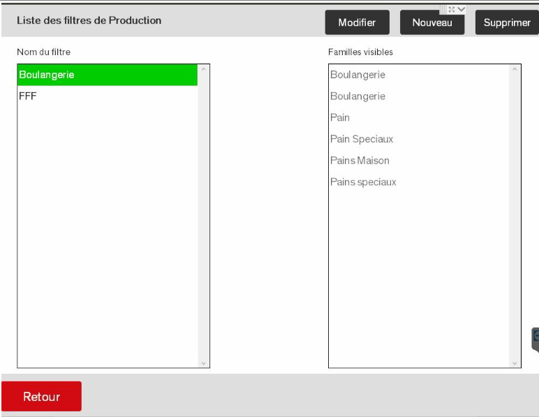 Les filtres vous permettent d’adapter l’affichage aux besoins des boulangeries