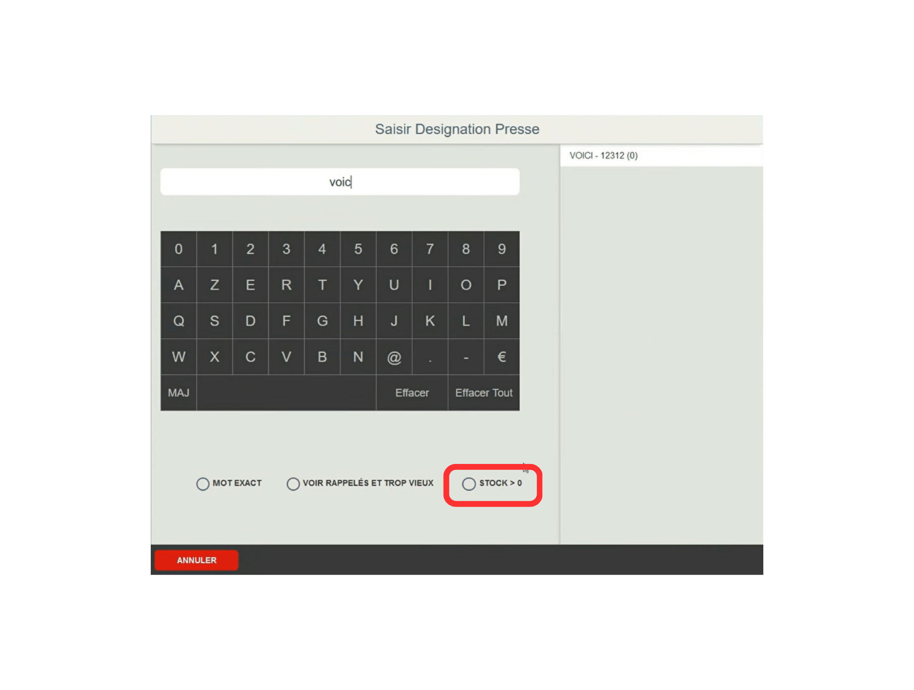 Gagnez du temps dans vos encaissements presse. Utilisez le nouveau filtre pour n'afficher que les numéros et magazines réellement en stock sur votre caisse Bimedia.