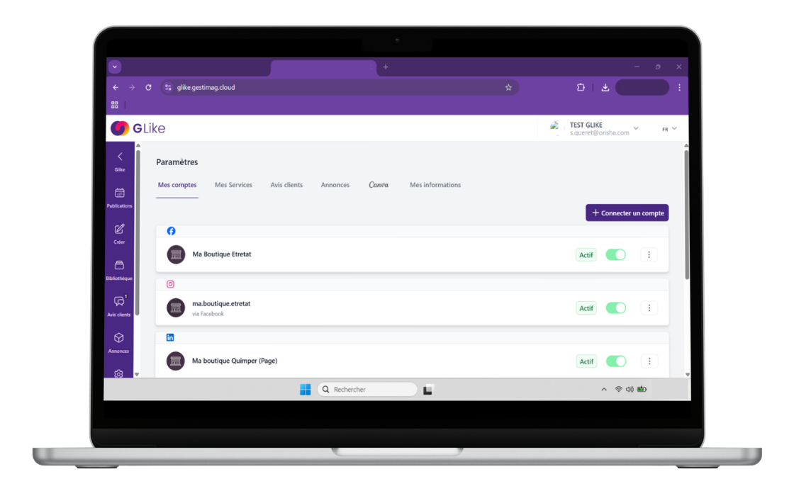 GLike prend les commandes de vos réseaux sociaux ! Vous manquez de temps pour animer vos pages Facebook, LinkedIn, Instagram ou TikTok ? GLike est officiellement disponible ! Votre nouvel assistant de communication centralise tout pour booster votre trafic en magasin