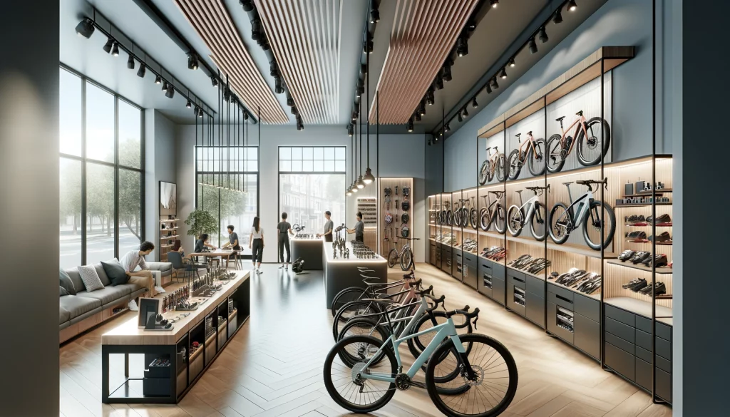 boutique de vélos bien agencée et moderne