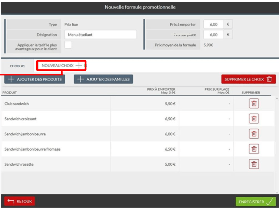 Ajoutez de nouveaux produits dans la gestion de formules promotionnelles dans le mode menu dans son logiciel de caisse
