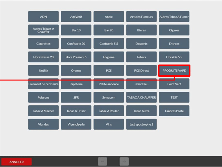 Sélectionnez la famille pour la gestion des formules promotionnelles en mode pack sur son logiciel de caisse